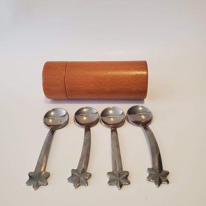 Frabosk Set of 4 Espresso Mini Spoons With Stars